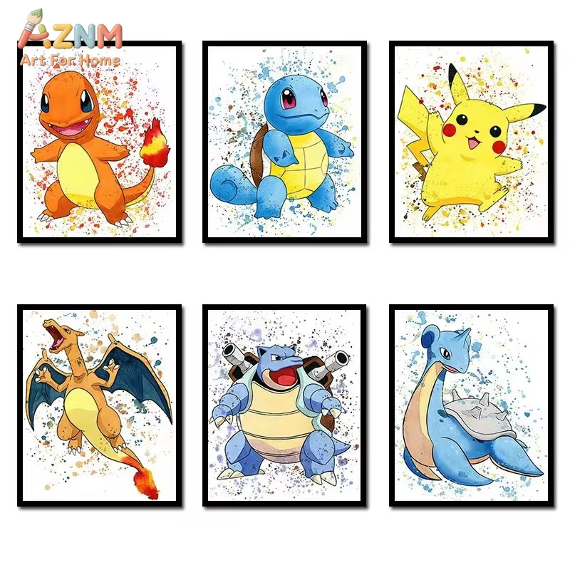 Geometric Wall Art - 1PC ，Anime Pokemon Canvas Painting Bulbasaur