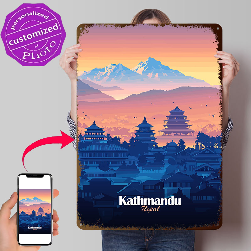 Kathmandu Skyline 3D Printed T - Home Decor Kathmandu recension och pris