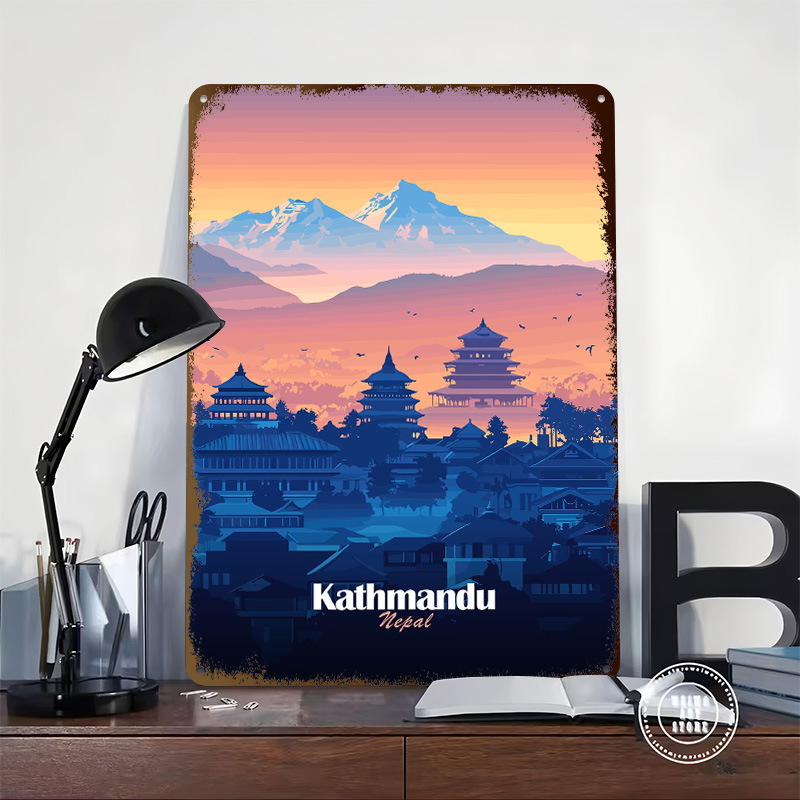 Kathmandu Skyline 3D Printed T - Home Decor Kathmandu recension och pris