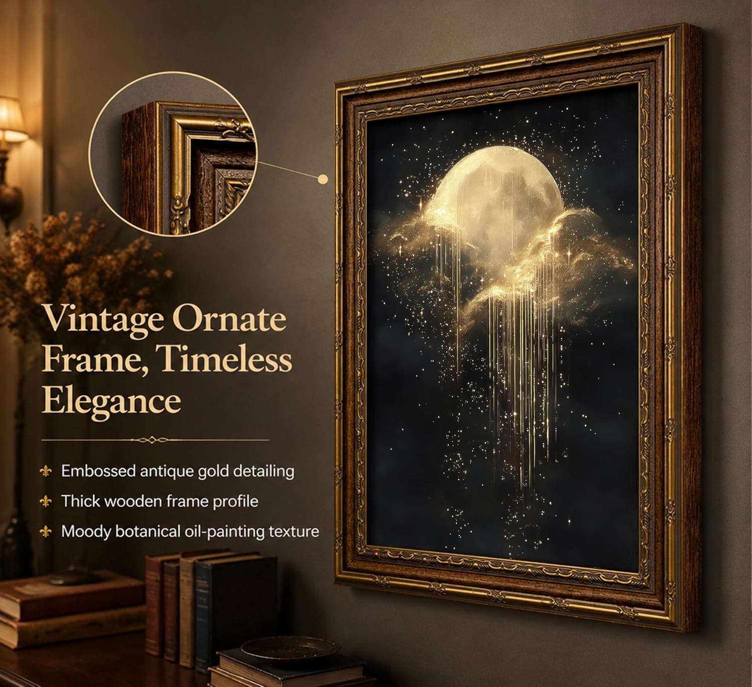 Antique Framed Celestial Canva - Geometric Wall Art recension och pris