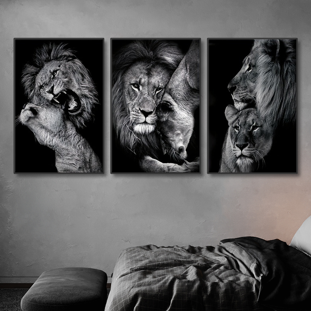 3pcs Modern Lion Family Canvas - Home Decor Ikea recension och pris