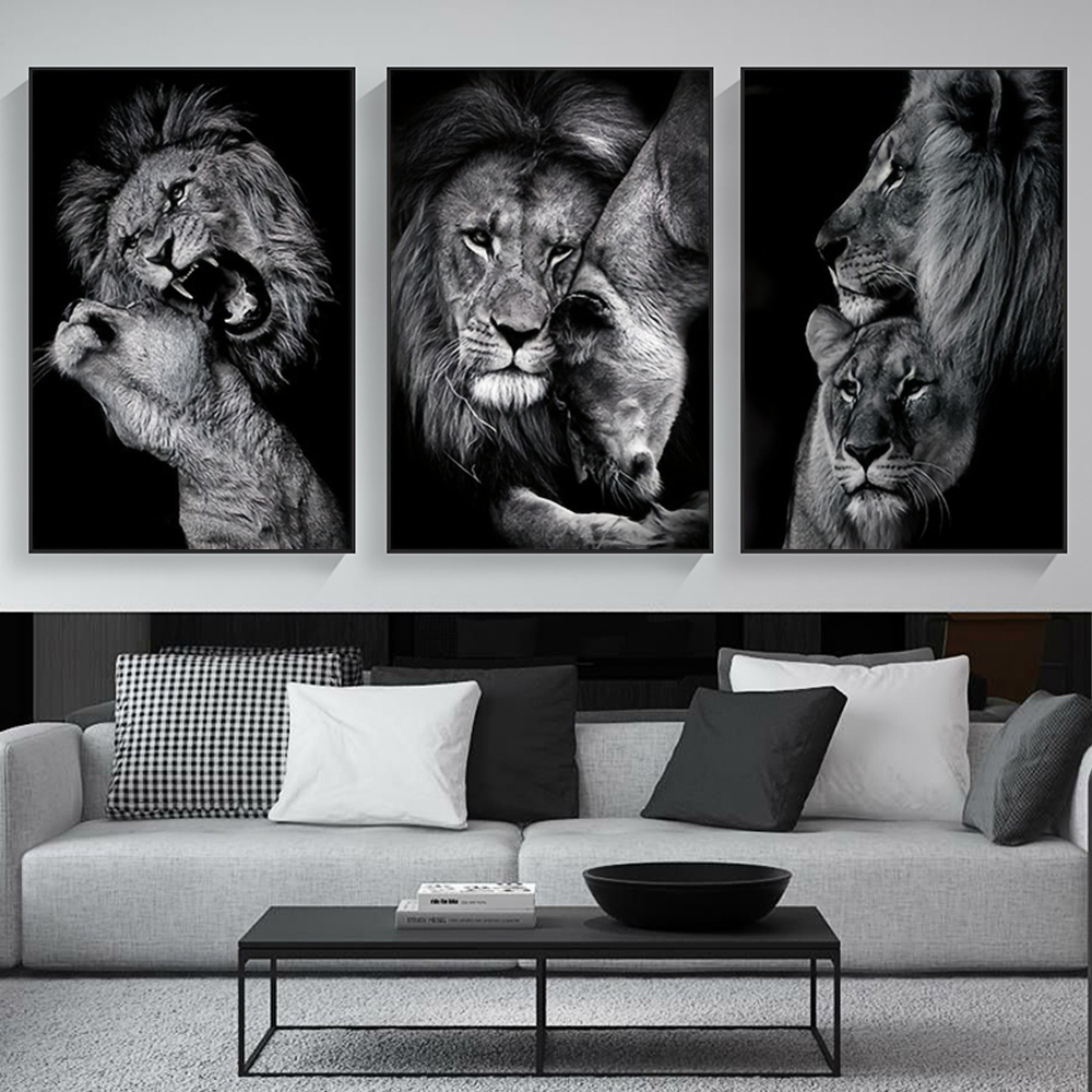 3pcs Modern Lion Family Canvas - Home Decor Ikea recension och pris