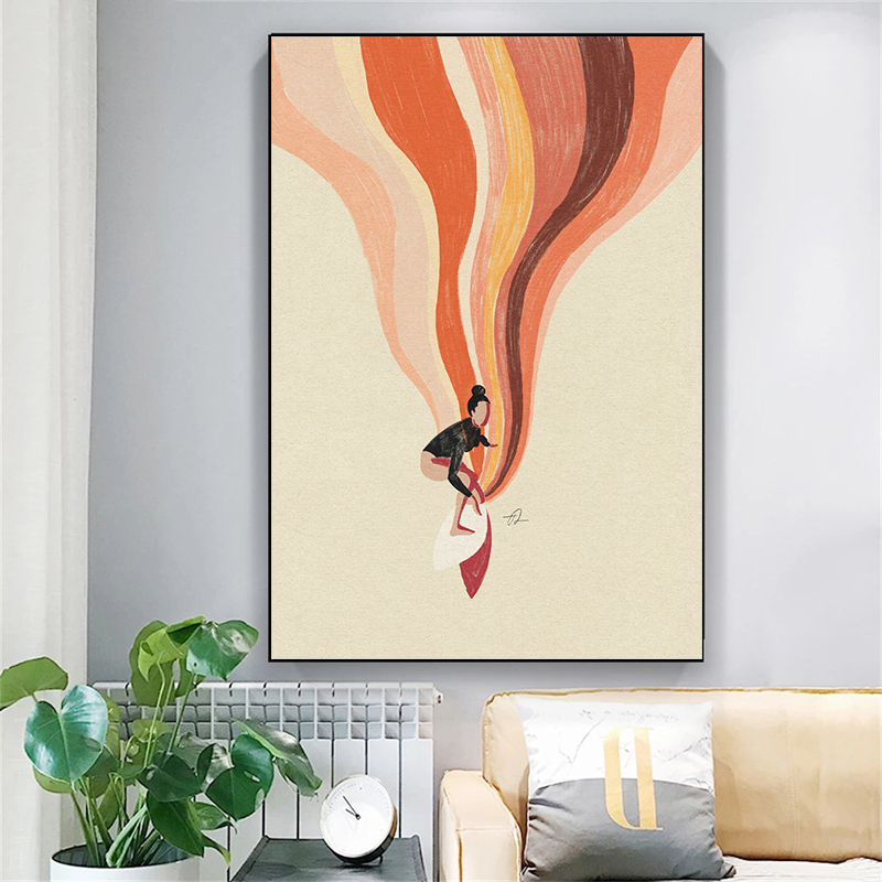 Nordic Minimalistic Art Surfin - Home Decor Nautical recension och pris