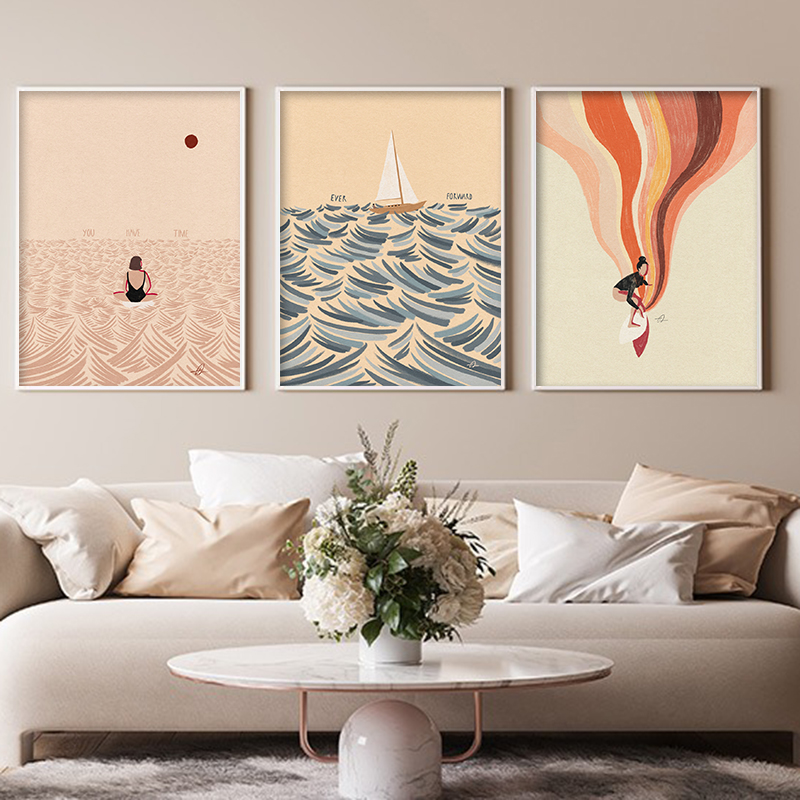 Nordic Minimalistic Art Surfin - Home Decor Nautical recension och pris