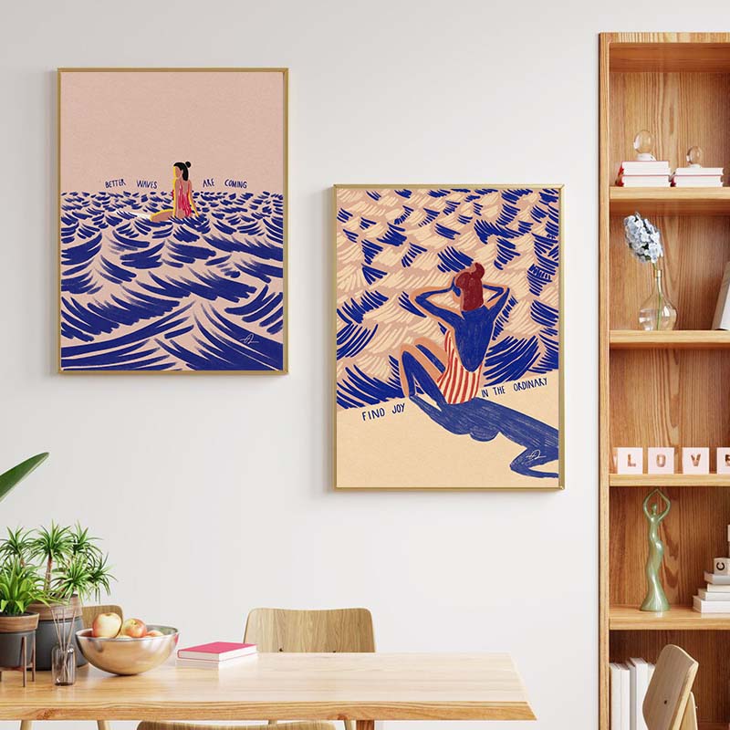 Nordic Minimalistic Art Surfin - Home Decor Nautical recension och pris