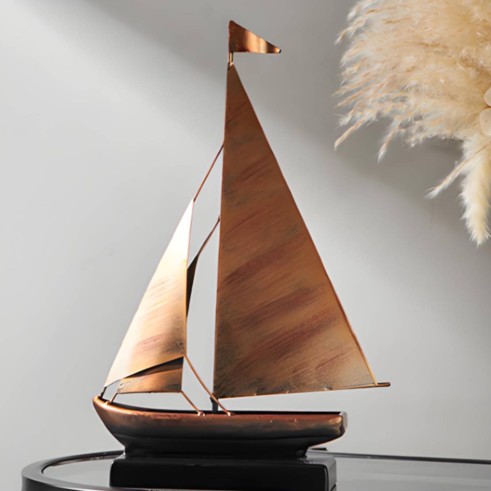 Bronze-Gold Sailboat Ornament  - Home Decor Nautical recension och pris