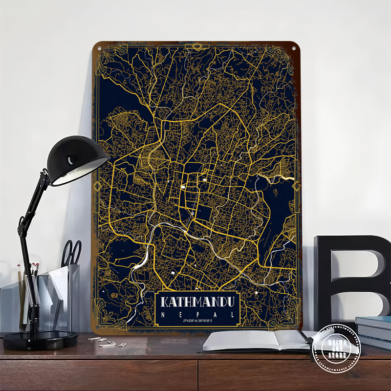 Kathmandu City Map Gold 3D Tex - Home Decor Kathmandu recension och pris