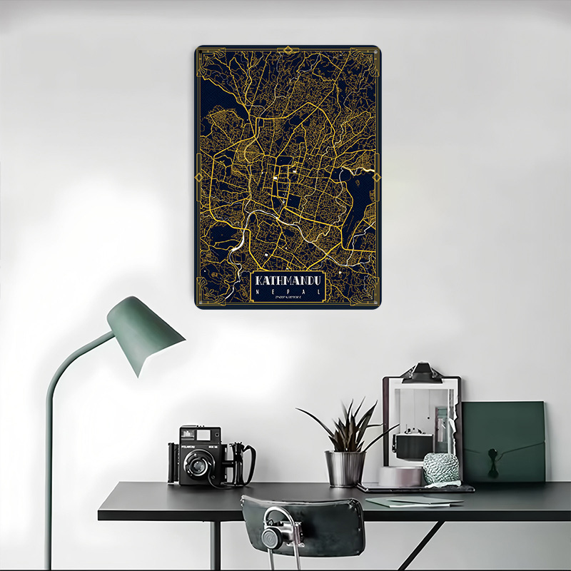 Kathmandu City Map Gold 3D Tex - Home Decor Kathmandu recension och pris