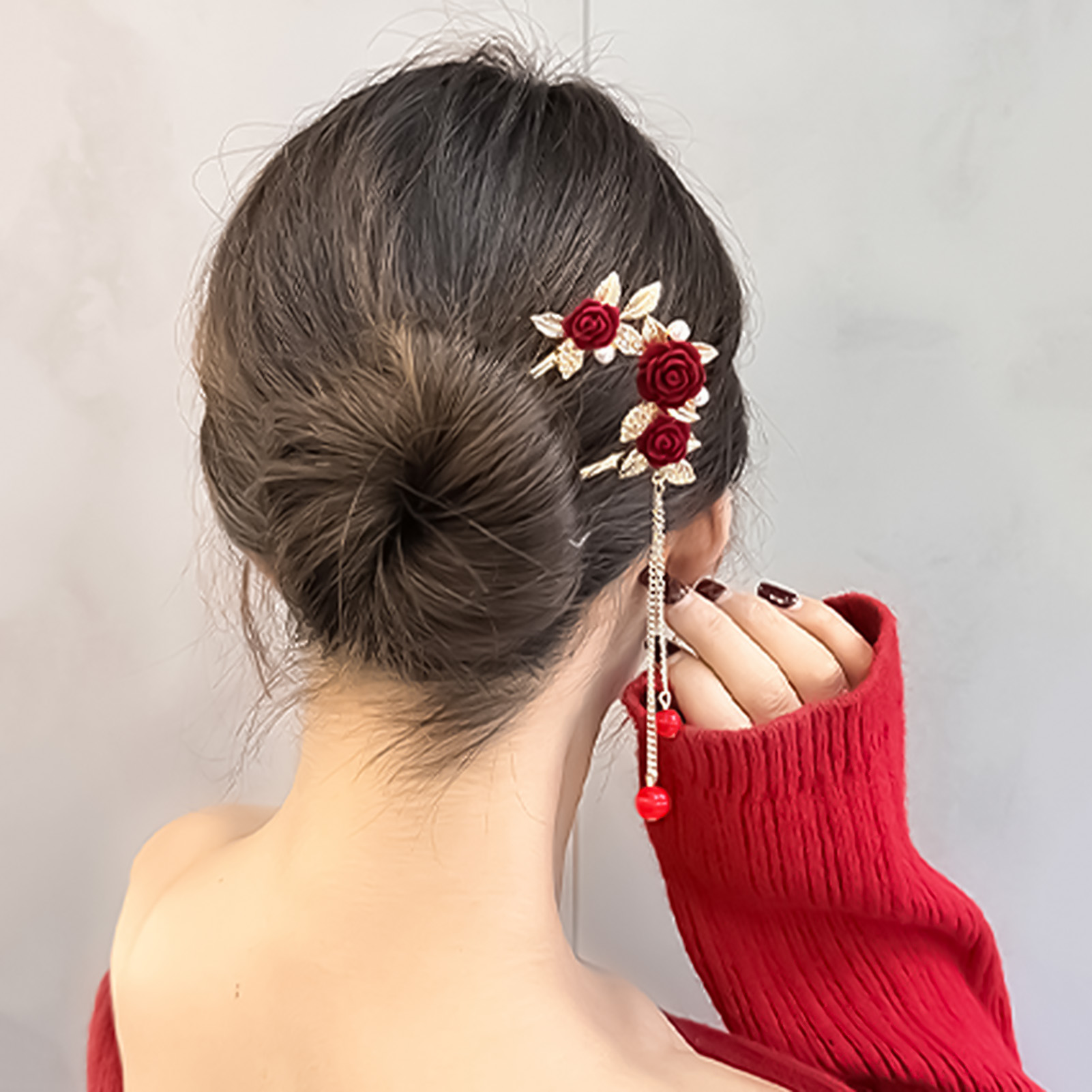 Chinese Style Rose Flower Hair - Home Decor Flowers recension och pris