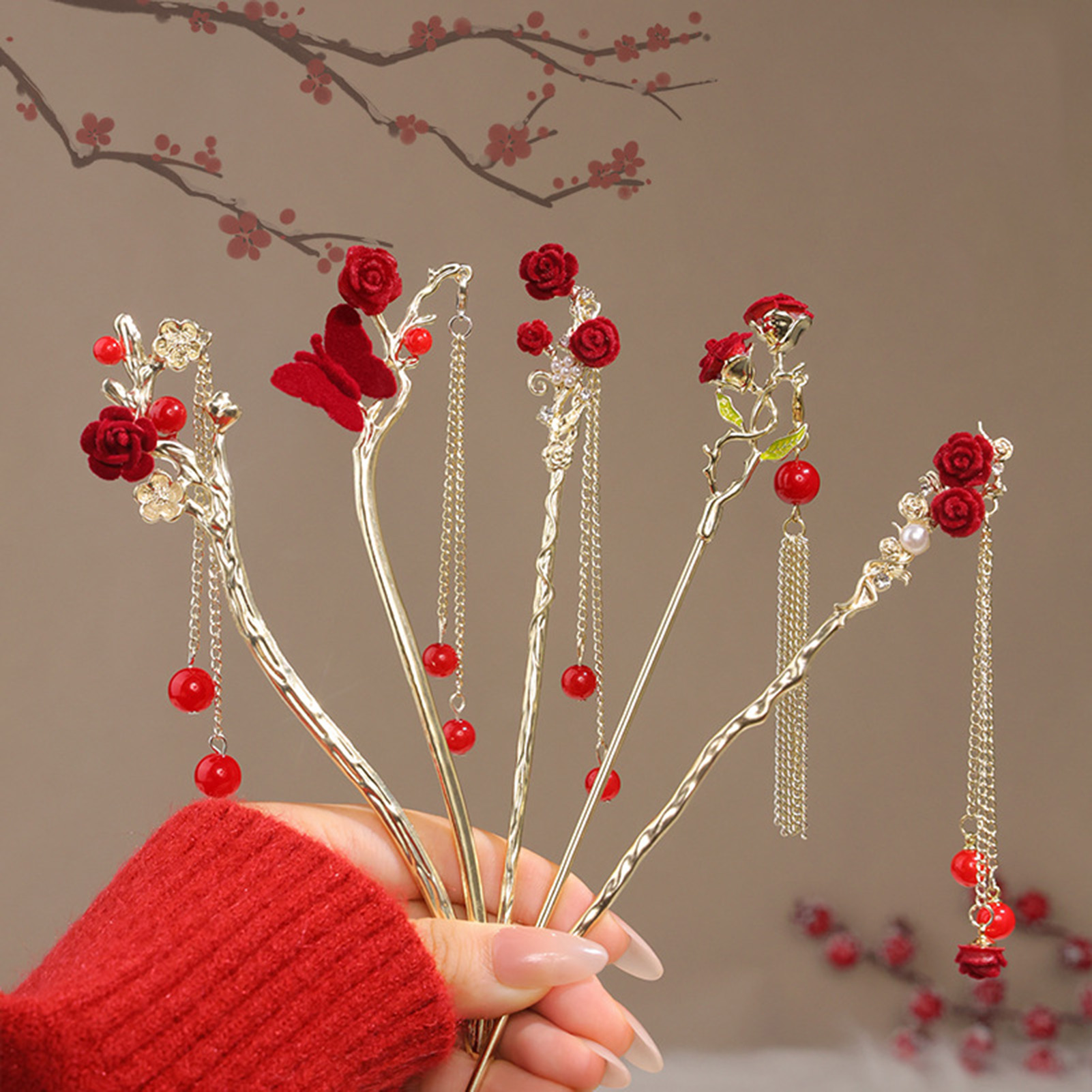 Chinese Style Rose Flower Hair - Home Decor Flowers recension och pris
