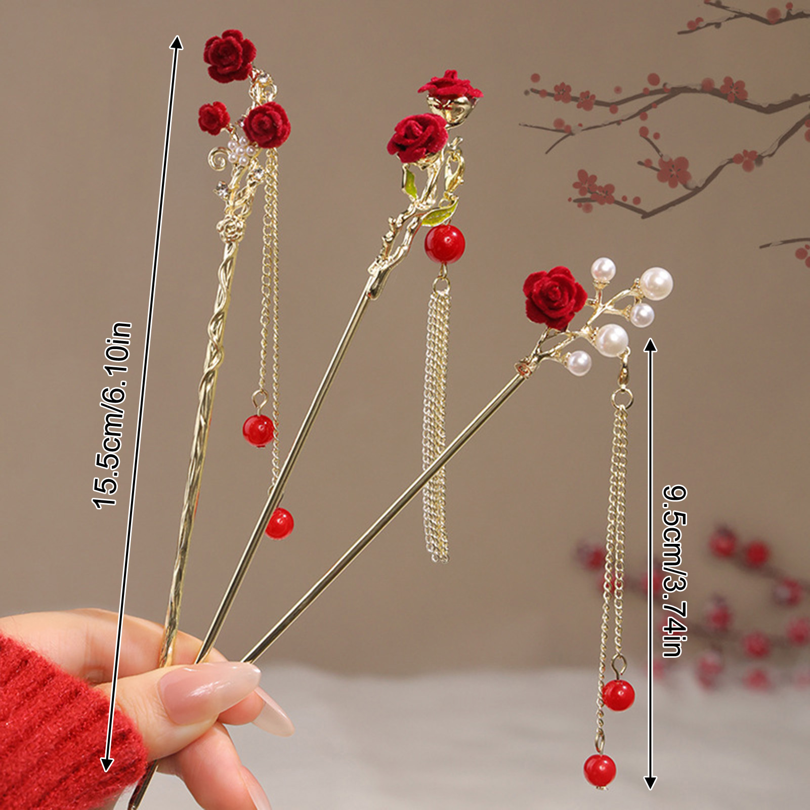 Chinese Style Rose Flower Hair - Home Decor Flowers recension och pris
