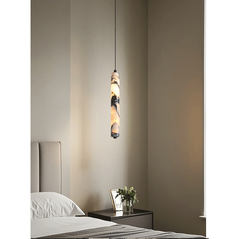 Luxury Black Cylinder Natural  - Hanging Moon Lamp recension och pris