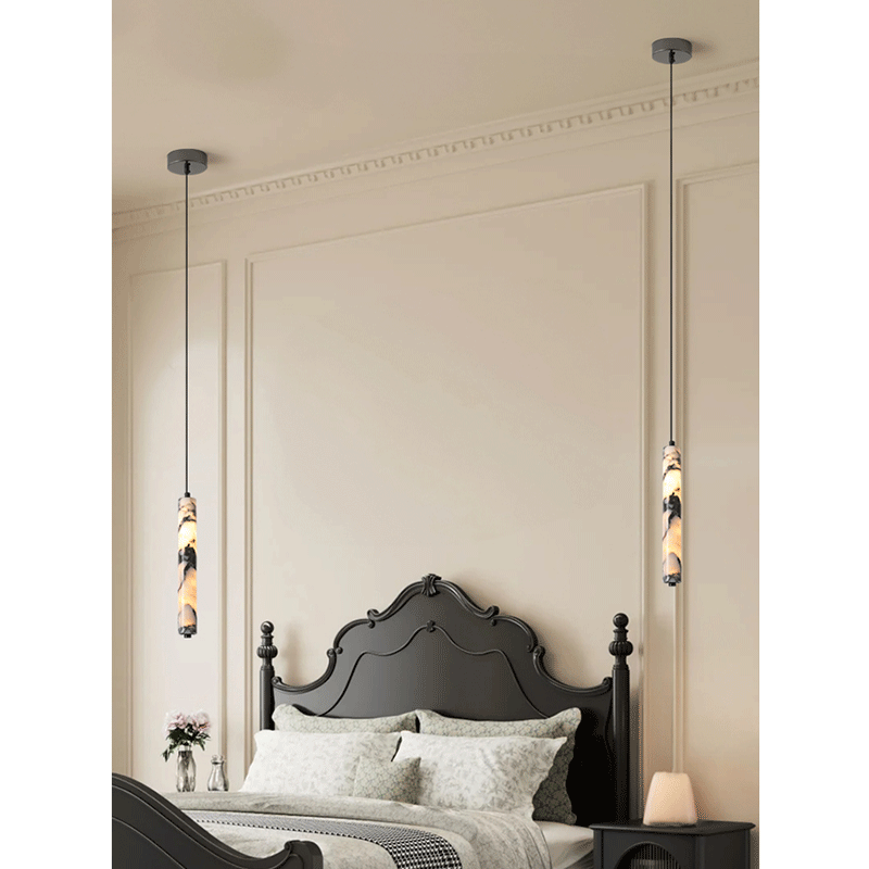 Luxury Black Cylinder Natural  - Hanging Moon Lamp recension och pris