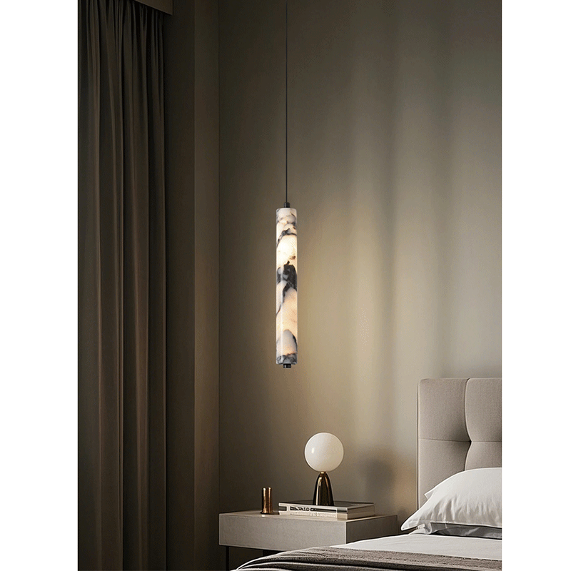 Luxury Black Cylinder Natural  - Hanging Moon Lamp recension och pris