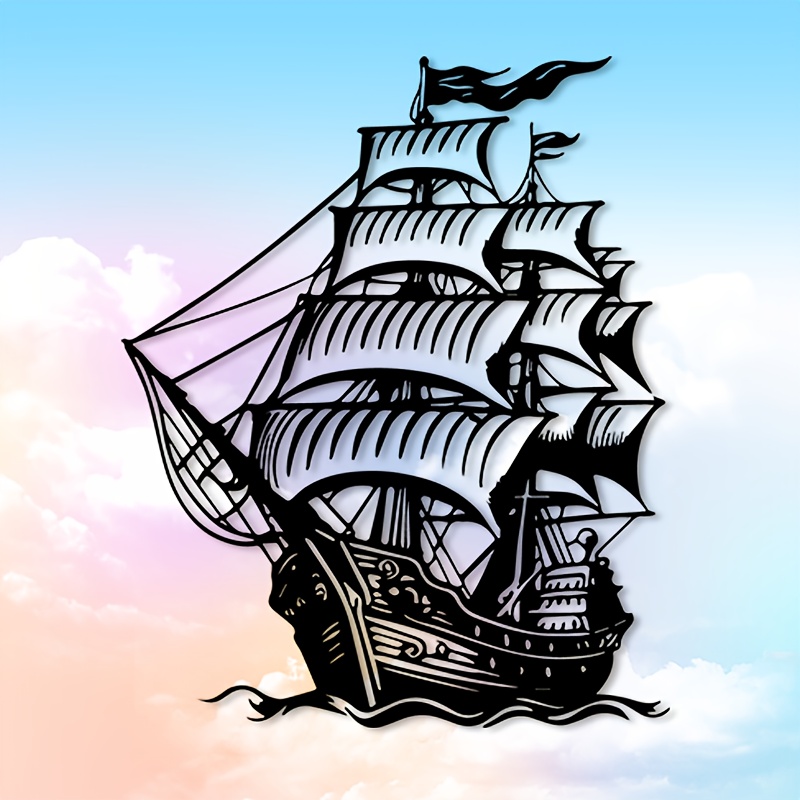 1pc Pirate Ship Metal Wall Art - Home Decor Nautical recension och pris