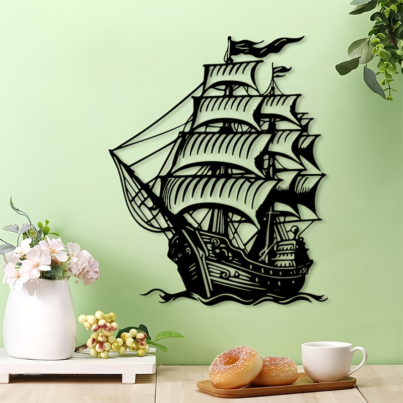 1pc Pirate Ship Metal Wall Art - Home Decor Nautical recension och pris