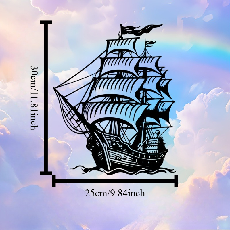 1pc Pirate Ship Metal Wall Art - Home Decor Nautical recension och pris