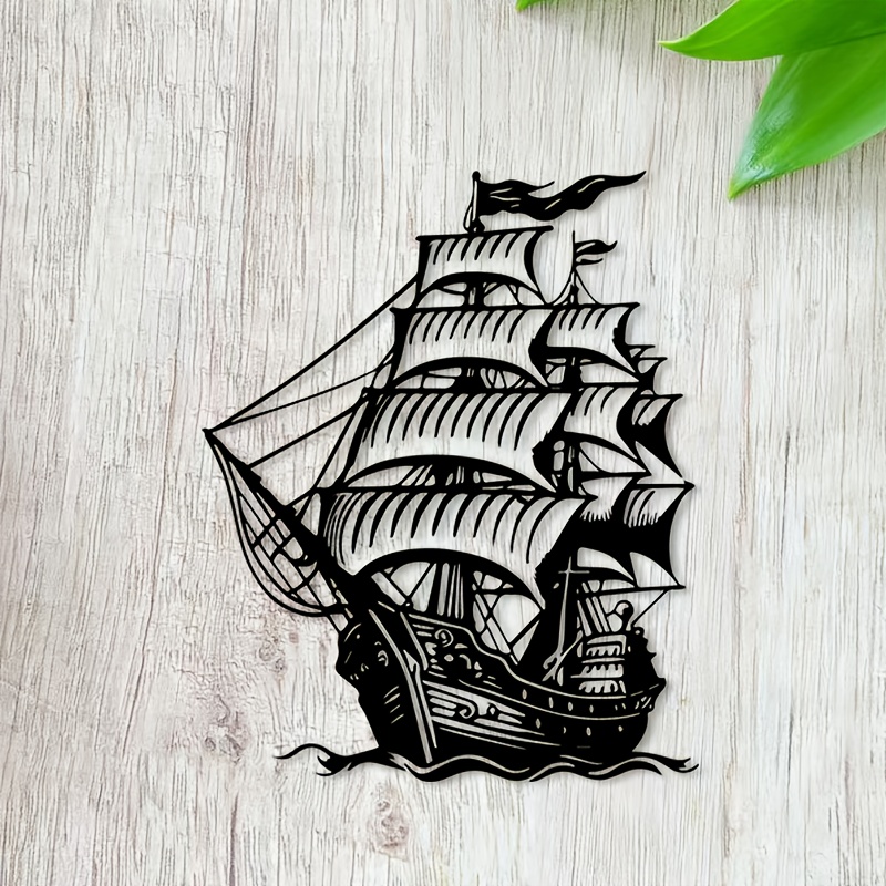 1pc Pirate Ship Metal Wall Art - Home Decor Nautical recension och pris