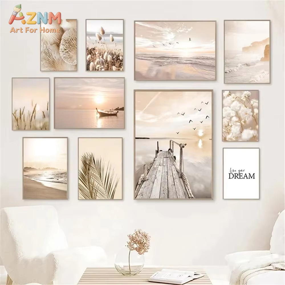 Sunset Sea Lake Boat Bridge Ca - Home Decor Nautical recension och pris