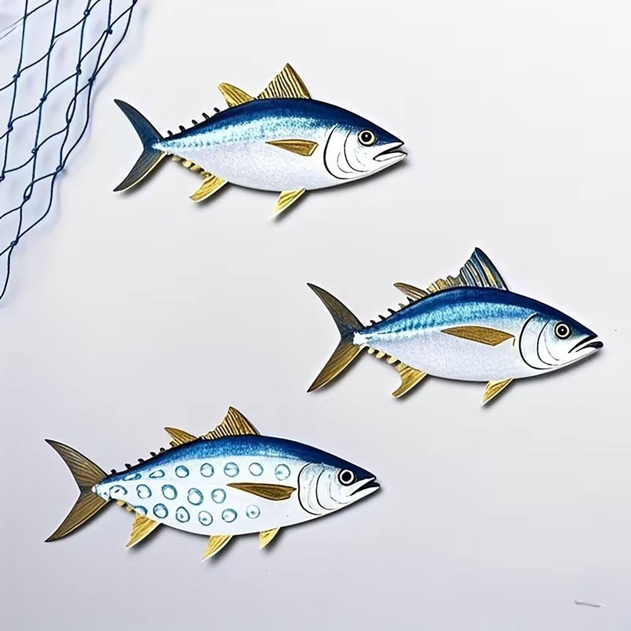 3 Pcs Wooden Tuna Fish Wall De - Home Decor Nautical recension och pris